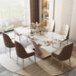 Traditional Luxury Dinner Table Rectangle Pedestal Table with Steel Base Clearhalo 'Dining Tables & Seating' 'Dining Tables' 'dining_table' 'furn' 'furn_dining_table' 'Furniture' 'Kitchen & Dining Furniture' 6137392