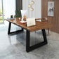 Pine Wood Top Dining Table Industrial Rectangle Table with Sled Base 70.9"L x 31.5"W x 29.5"H Without Chairs Clearhalo 'Dining Tables & Seating' 'Dining Tables' 'dining_table' 'furn' 'furn_dining_table' 'Furniture' 'Kitchen & Dining Furniture' 6137444