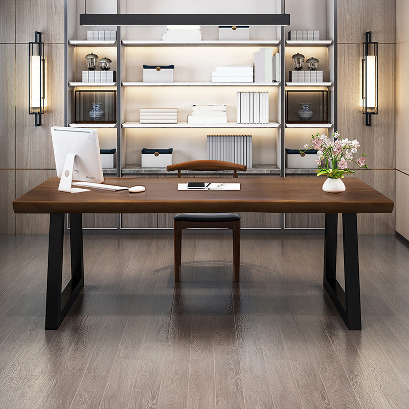Pine Wood Top Dining Table Industrial Rectangle Table with Sled Base 78.7"L x 31.5"W x 29.5"H Without Chairs Clearhalo 'Dining Tables & Seating' 'Dining Tables' 'dining_table' 'furn' 'furn_dining_table' 'Furniture' 'Kitchen & Dining Furniture' 6137445