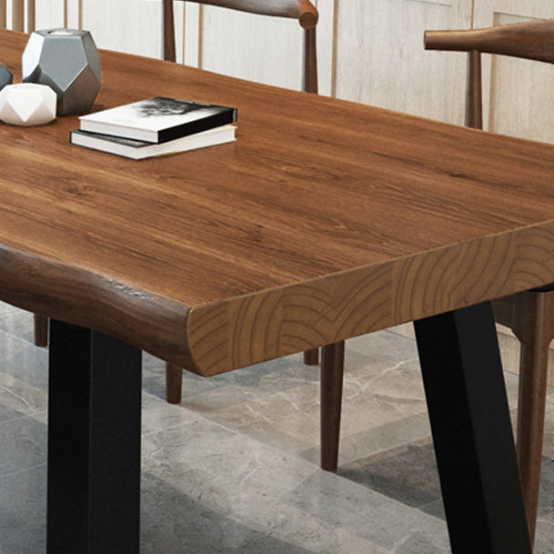 Pine Wood Top Dining Table Industrial Rectangle Table with Sled Base Clearhalo 'Dining Tables & Seating' 'Dining Tables' 'dining_table' 'furn' 'furn_dining_table' 'Furniture' 'Kitchen & Dining Furniture' 6137448