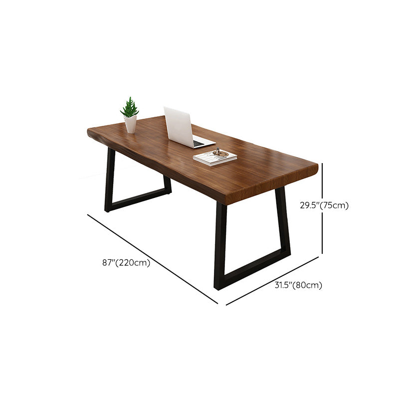 Pine Wood Top Dining Table Industrial Rectangle Table with Sled Base Clearhalo 'Dining Tables & Seating' 'Dining Tables' 'dining_table' 'furn' 'furn_dining_table' 'Furniture' 'Kitchen & Dining Furniture' 6137459