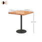 Metal Industrial Square Table Pine Solid Wood Top Table with Pedestal Base