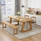 Pine Wood Dining Room Table Rectangle top Table with Sled Base