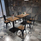 Mesa de comedor de pedestal industrial de metal mesa de madera para cocina y comedor