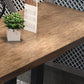 Mesa de comedor de pedestal industrial de metal mesa de madera para cocina y comedor