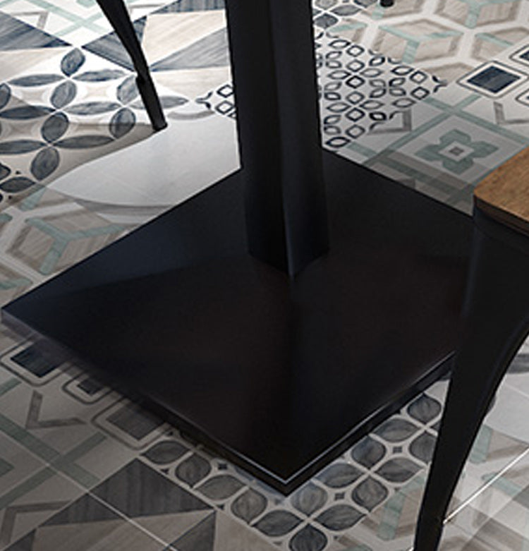 Mesa de comedor de pedestal industrial de metal mesa de madera para cocina y comedor