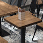 Mesa de comedor de pedestal industrial de metal mesa de madera para cocina y comedor