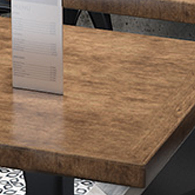 Mesa de comedor de pedestal industrial de metal mesa de madera para cocina y comedor