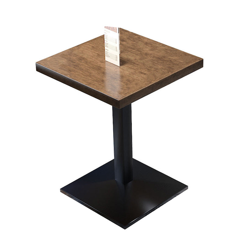 Mesa de comedor de pedestal industrial de metal mesa de madera para cocina y comedor