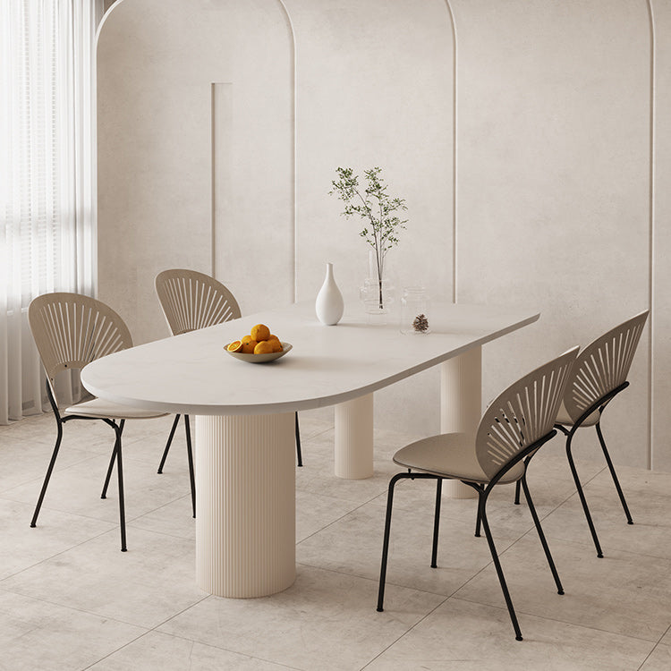 Mesa de forma libre para restaurante Mesa de comedor blanca de lujo con 3 patas