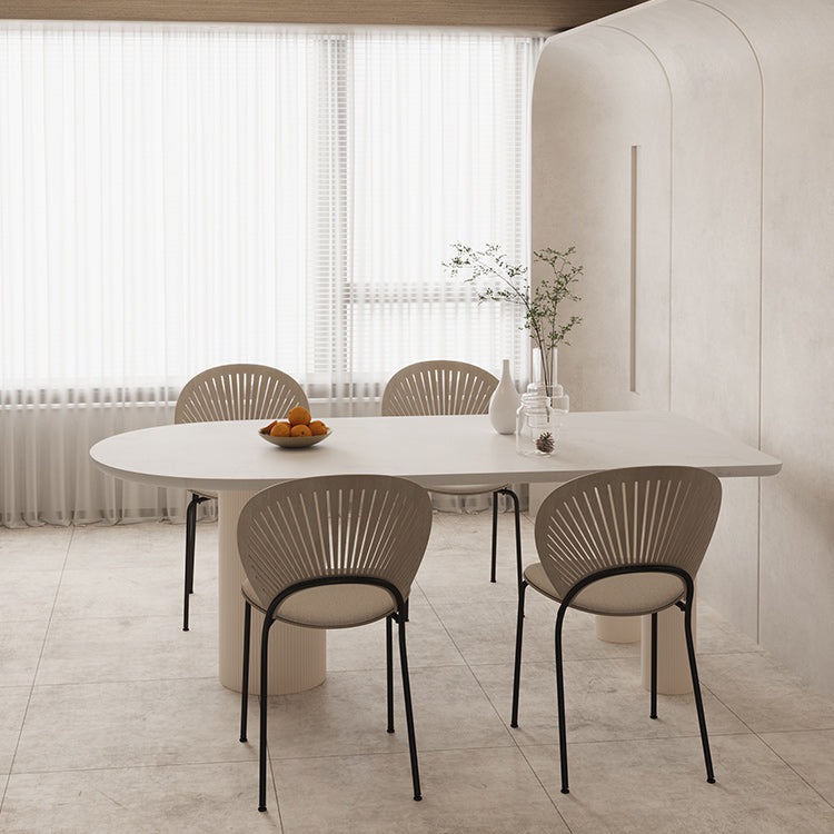Mesa de forma libre para restaurante Mesa de comedor blanca de lujo con 3 patas