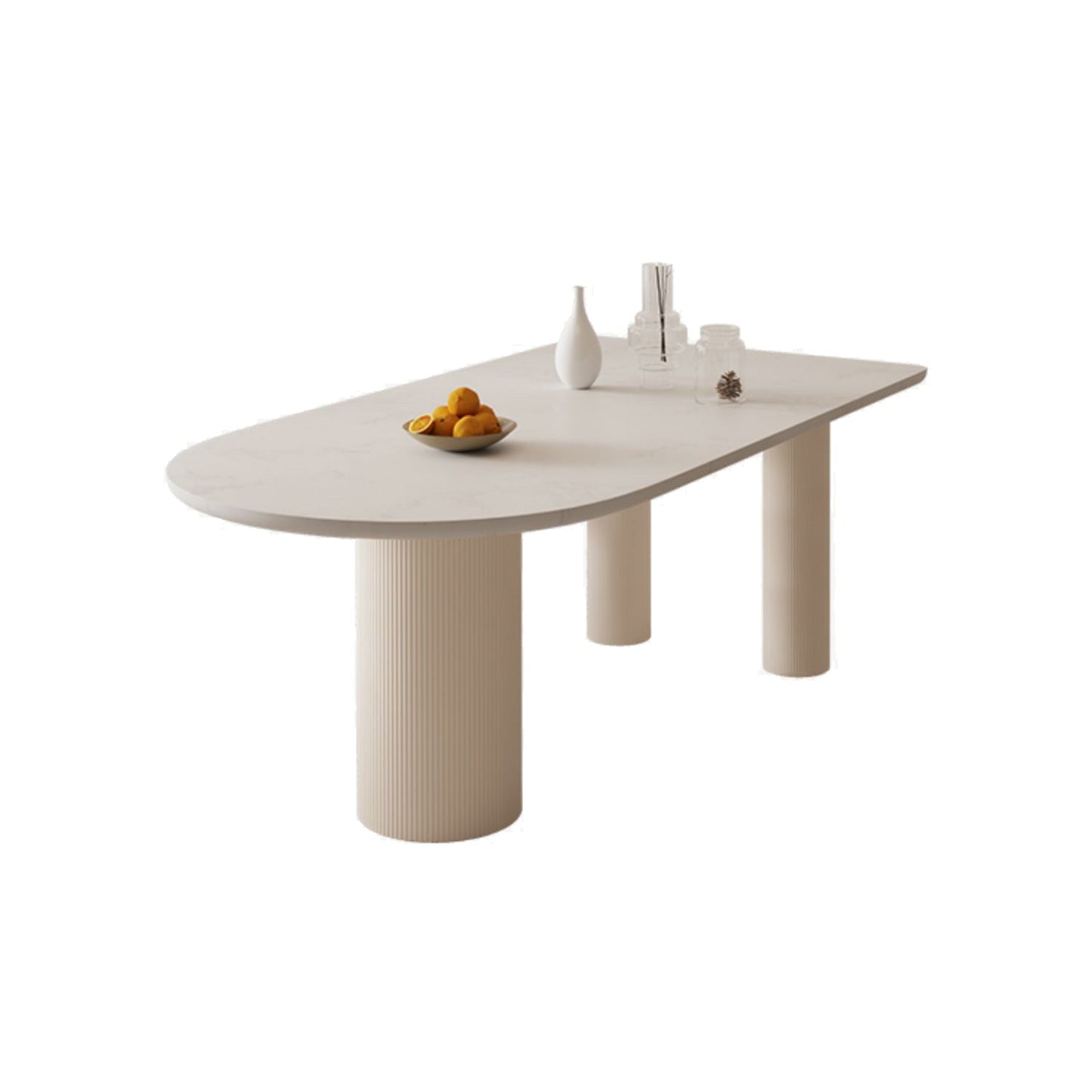Mesa de forma libre para restaurante Mesa de comedor blanca de lujo con 3 patas