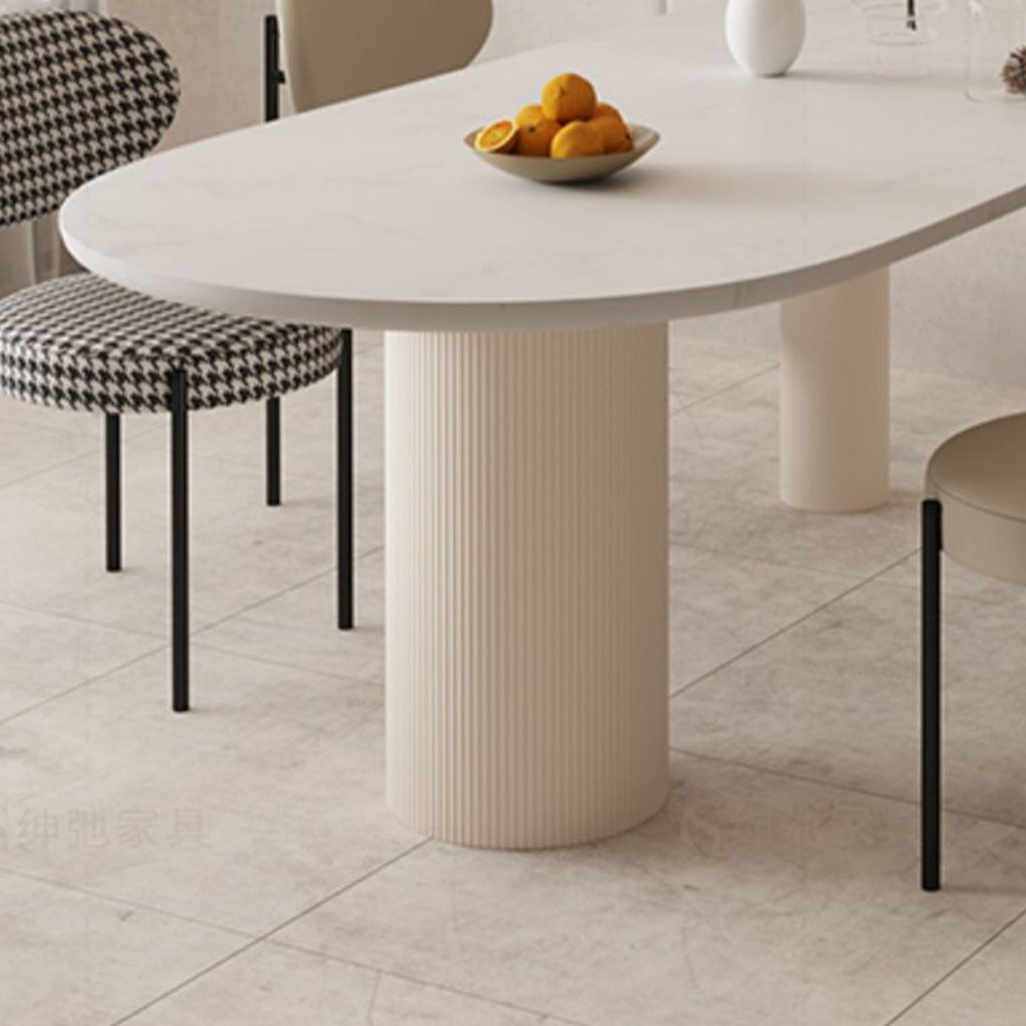 Mesa de forma libre para restaurante Mesa de comedor blanca de lujo con 3 patas