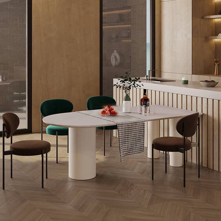 Mesa de forma libre para restaurante Mesa de comedor blanca de lujo con 3 patas