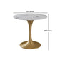 Metal Traditional Luxury Round Table Sintered Stone Table with Tulip Base for Home Clearhalo 'Dining Tables & Seating' 'Dining Tables' 'dining_table' 'furn' 'furn_dining_table' 'Furniture' 'Kitchen & Dining Furniture' 6137621