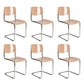 Modern Open Back Side Chair Plastic Armless Dining Chair with Metal Base