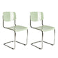 Modern Open Back Side Chair Plastic Armless Dining Chair with Metal Base