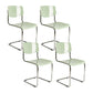 Modern Open Back Side Chair Plastic Armless Dining Chair with Metal Base