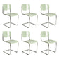 Modern Open Back Side Chair Plastic Armless Dining Chair with Metal Base