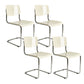 Modern Open Back Side Chair Plastic Armless Dining Chair with Metal Base