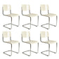 Modern Open Back Side Chair Plastic Armless Dining Chair with Metal Base