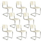 Modern Open Back Side Chair Plastic Armless Dining Chair with Metal Base