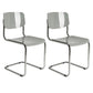 Modern Open Back Side Chair Plastic Armless Dining Chair with Metal Base