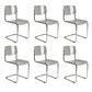 Modern Open Back Side Chair Plastic Armless Dining Chair with Metal Base