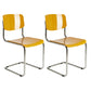 Modern Open Back Side Chair Plastic Armless Dining Chair with Metal Base