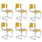 Modern Open Back Side Chair Plastic Armless Dining Chair with Metal Base