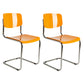 Modern Open Back Side Chair Plastic Armless Dining Chair with Metal Base
