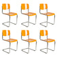 Modern Open Back Side Chair Plastic Armless Dining Chair with Metal Base