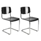 Modern Open Back Side Chair Plastic Armless Dining Chair with Metal Base