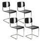 Modern Open Back Side Chair Plastic Armless Dining Chair with Metal Base