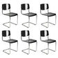 Modern Open Back Side Chair Plastic Armless Dining Chair with Metal Base