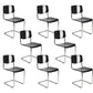 Modern Open Back Side Chair Plastic Armless Dining Chair with Metal Base
