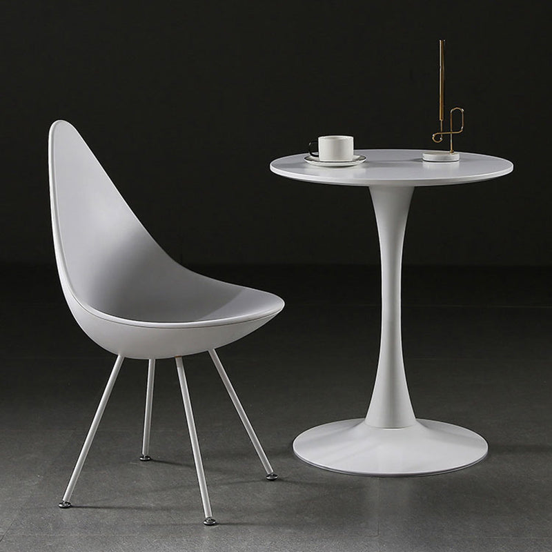 Industrial Style Armless Chair Solid Back Side Plastic Chair with Metal Base