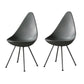 Industrial Style Armless Chair Solid Back Side Plastic Chair with Metal Base