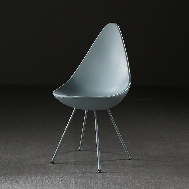 Industrial Style Armless Chair Solid Back Side Plastic Chair with Metal Base