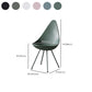 Industrial Style Armless Chair Solid Back Side Plastic Chair with Metal Base