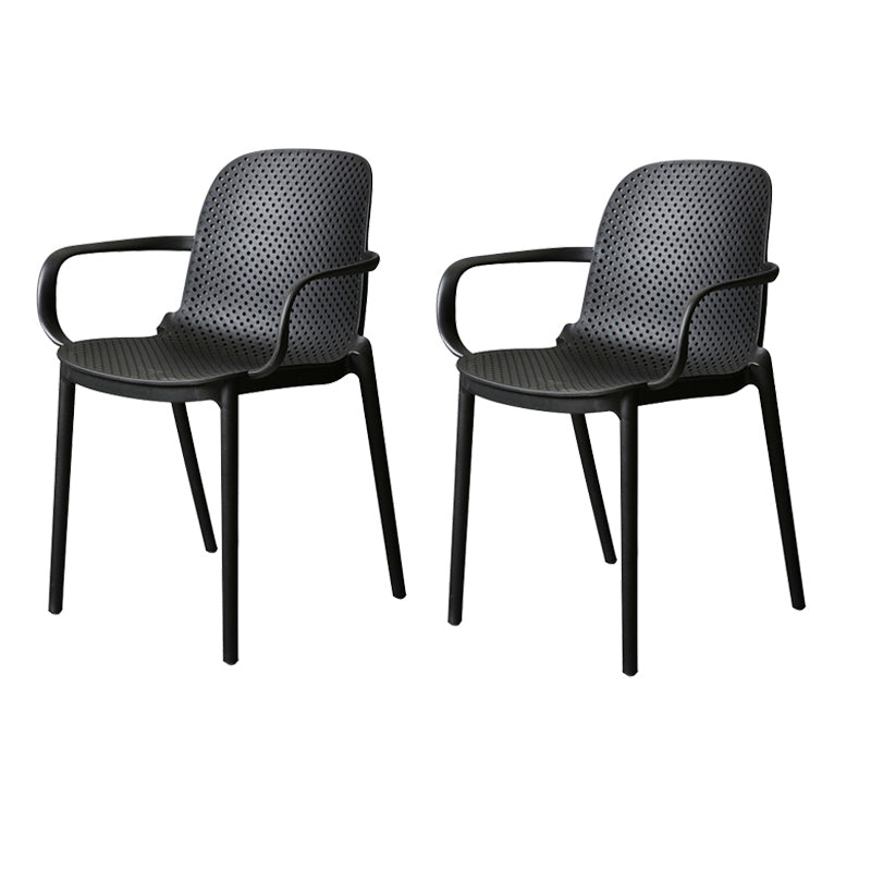 Moderne stapelbare stoel Dineren Open achterstoel met plastic benen voor keuken