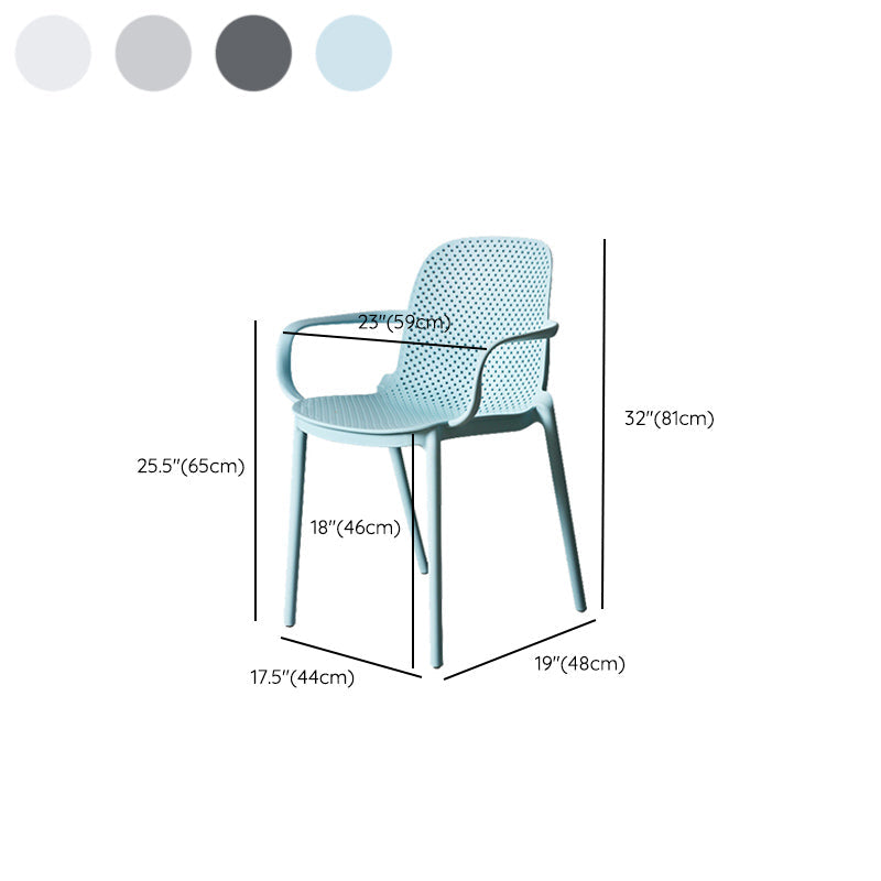 Moderne stapelbare stoel Dineren Open achterstoel met plastic benen voor keuken