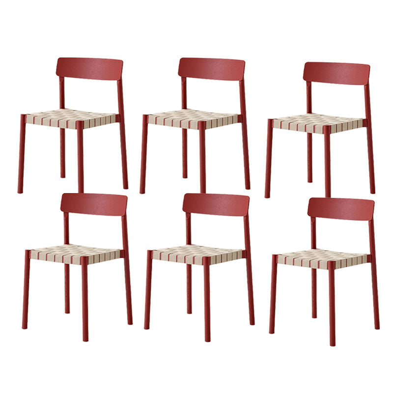 Modern Style Chairs Armless Dining Chairs with Wooden Legs for Kitchen