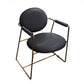Contemporary Style Arm Chair Open Back Side Dining Chair with Metal Base for Dining Room