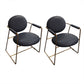 Contemporary Style Arm Chair Open Back Side Dining Chair with Metal Base for Dining Room