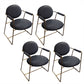Contemporary Style Arm Chair Open Back Side Dining Chair with Metal Base for Dining Room