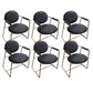 Contemporary Style Arm Chair Open Back Side Dining Chair with Metal Base for Dining Room