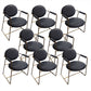 Contemporary Style Arm Chair Open Back Side Dining Chair with Metal Base for Dining Room