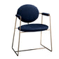 Contemporary Style Arm Chair Open Back Side Dining Chair with Metal Base for Dining Room
