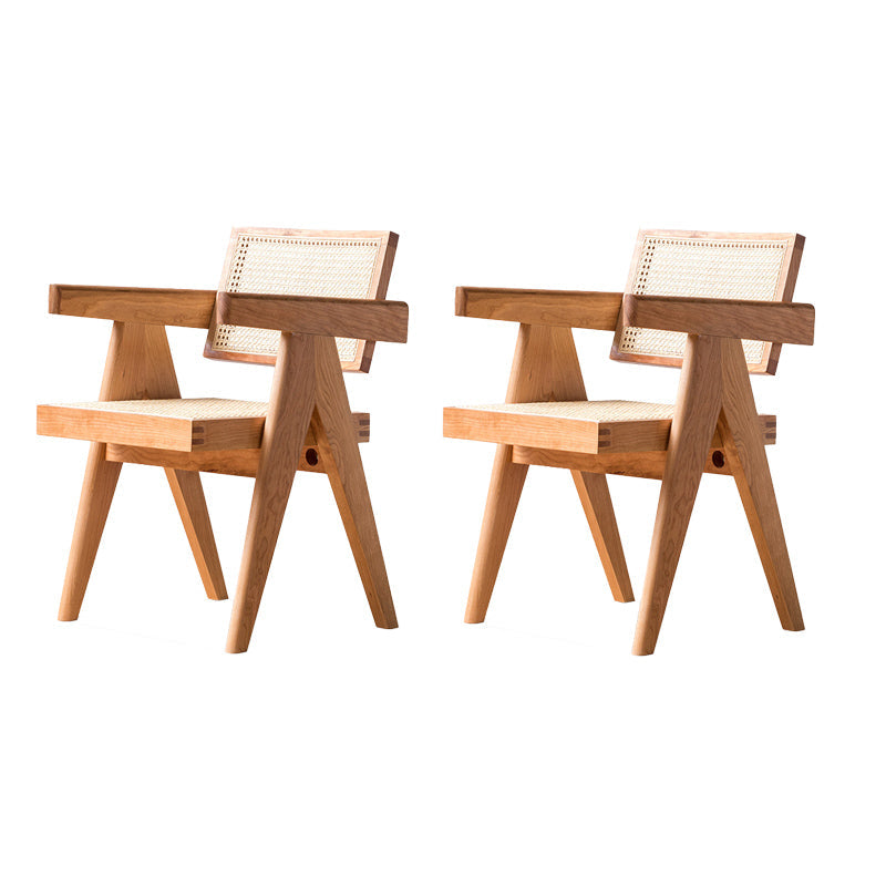 Traditional Style Chair Dining Open Back Arm Chair for Kitchen with Wooden Legs